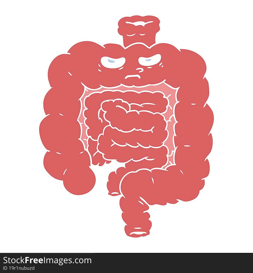 Flat Color Style Cartoon Intestines