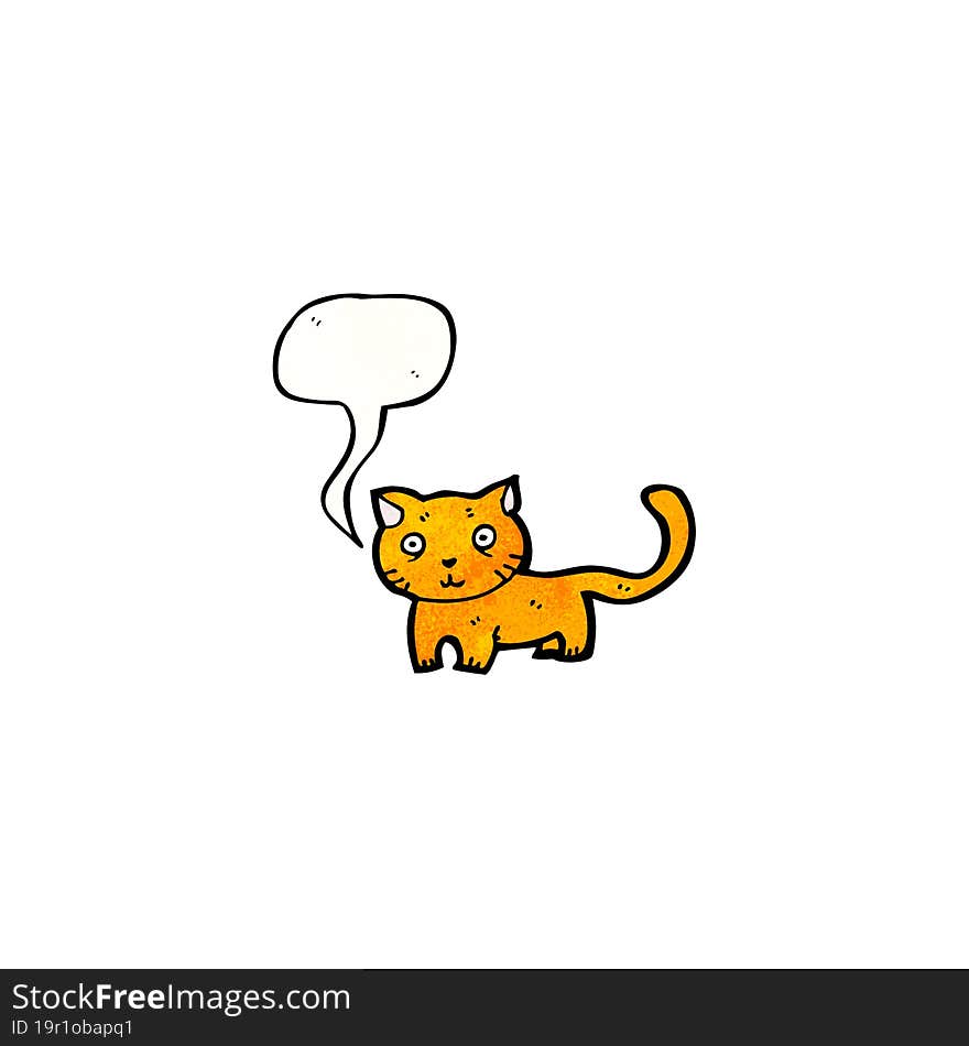 cartoon cat with speech bubble