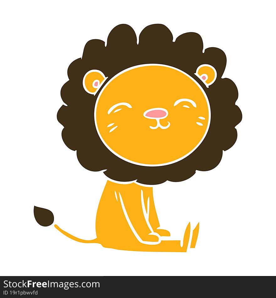 flat color style cartoon lion