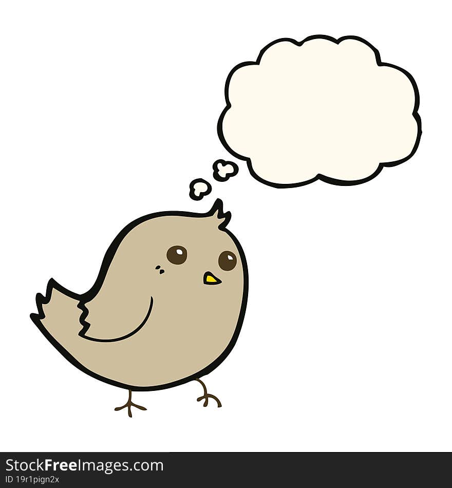 Cartoon Bird With Thought Bubble