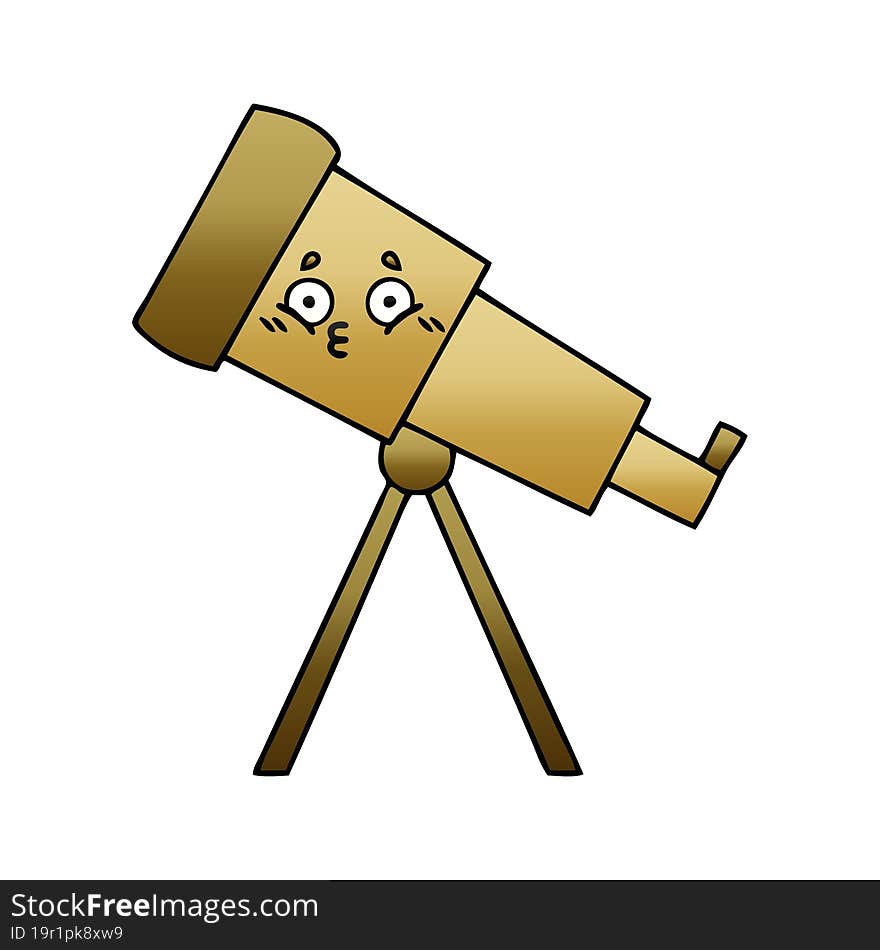 gradient shaded cartoon telescope