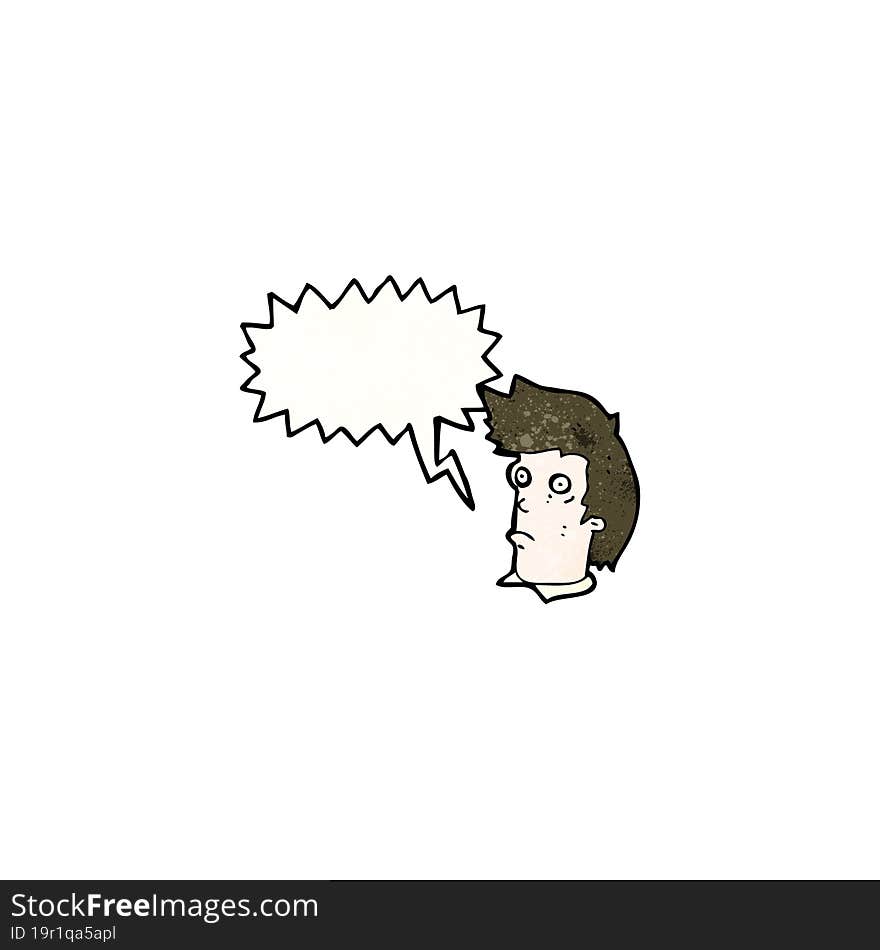 Cartoon Shocked Man With Speech Bubble