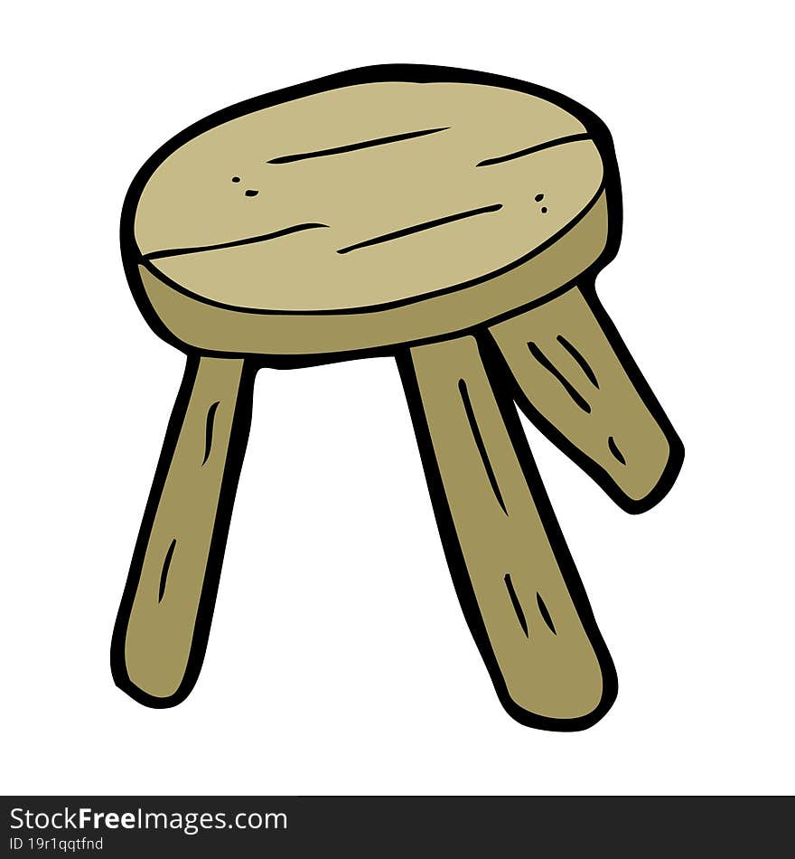 cartoon wooden stool