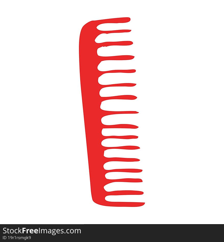 flat color illustration of a cartoon comb