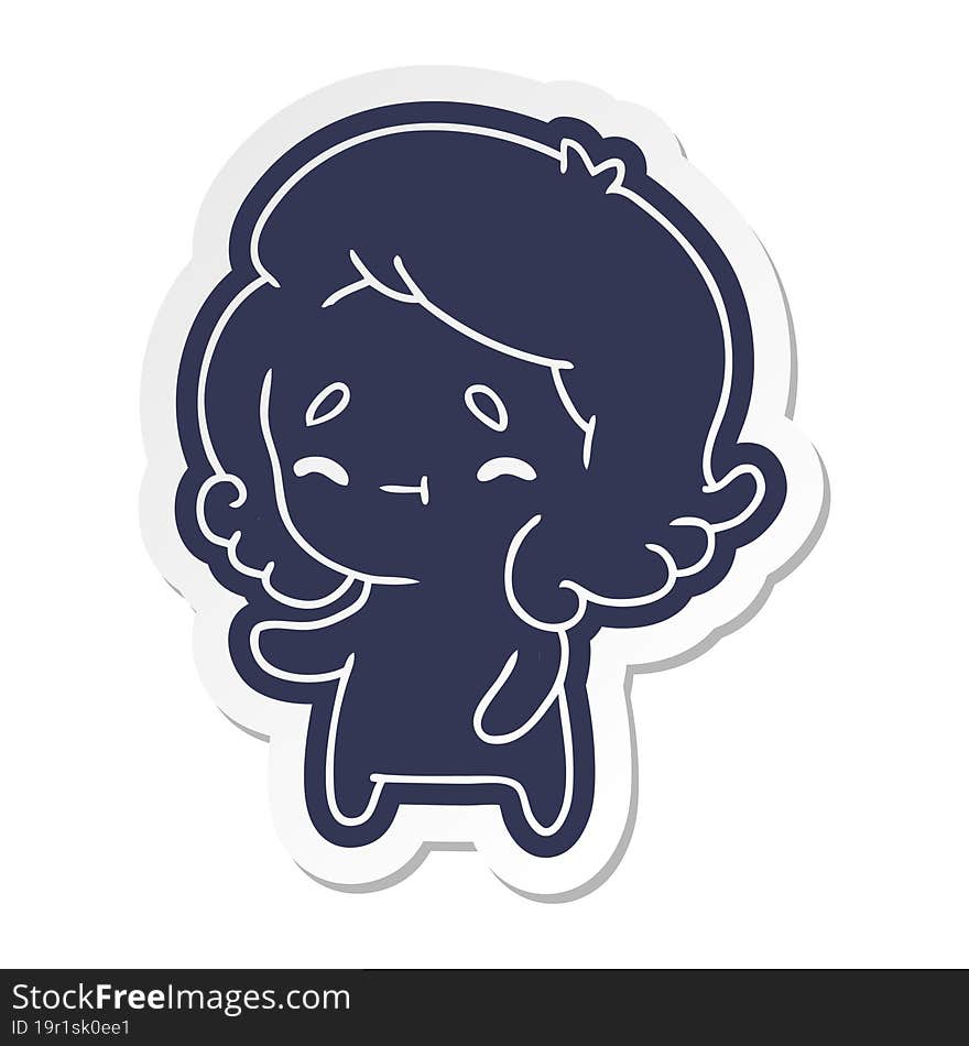 cartoon sticker of a kawaii cute ghost