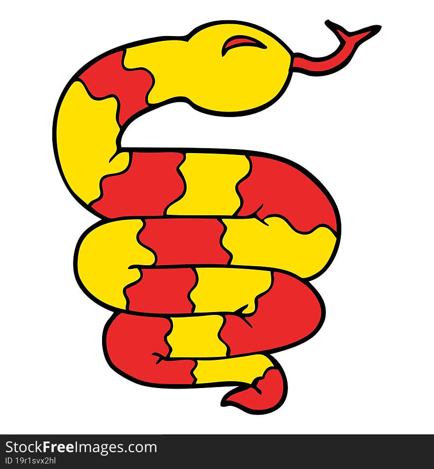 cartoon doodle snake