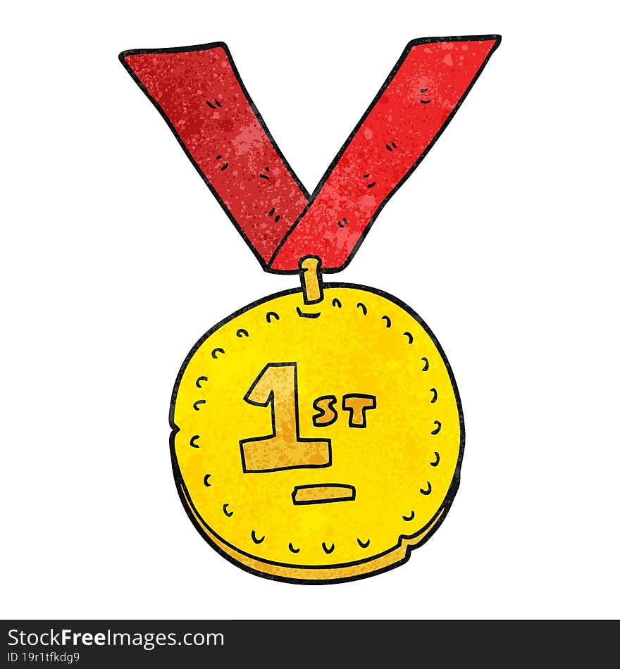 textured cartoon first place medal