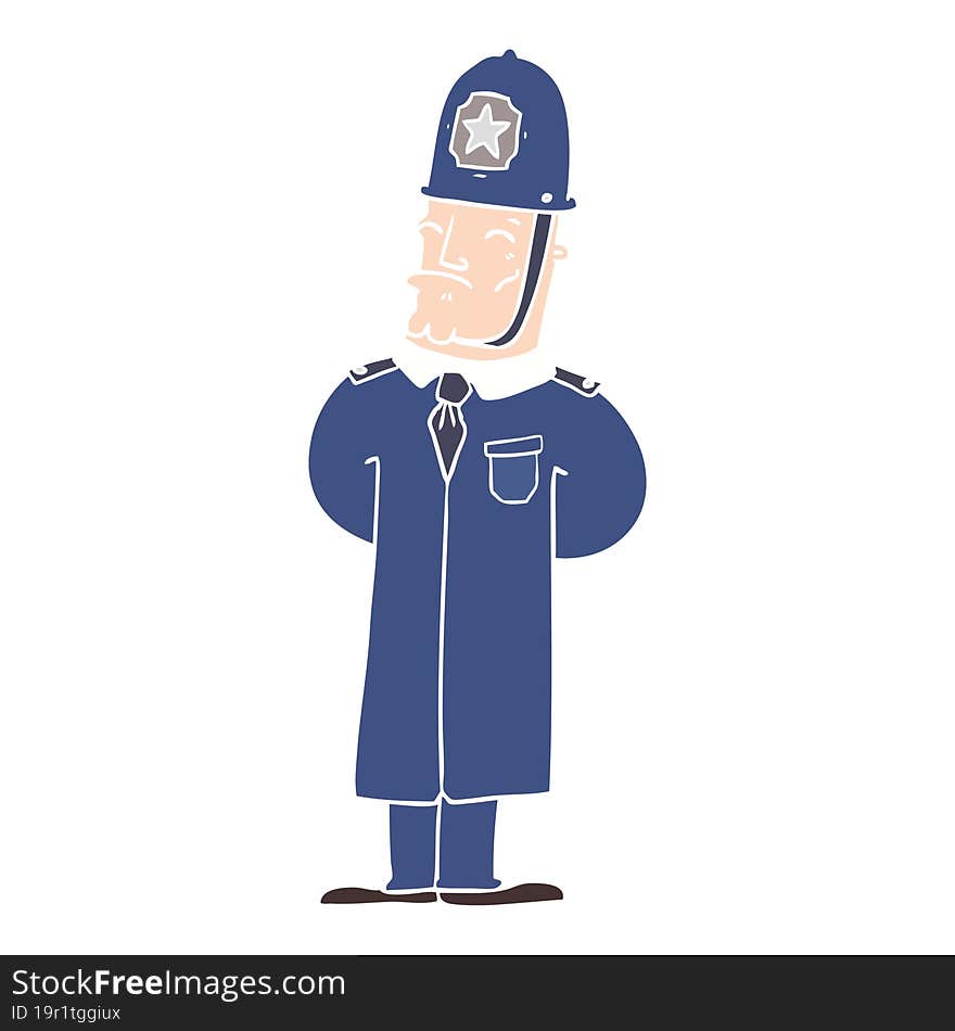 flat color style cartoon policeman