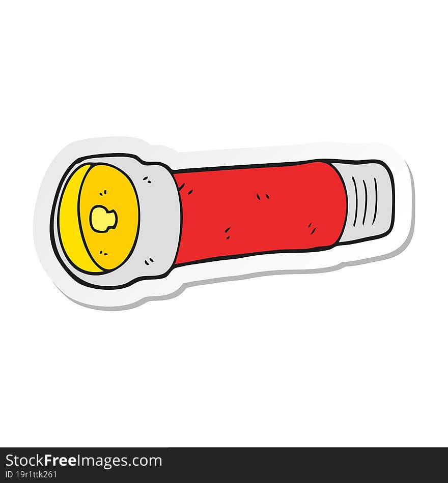 sticker of a cartoon torch