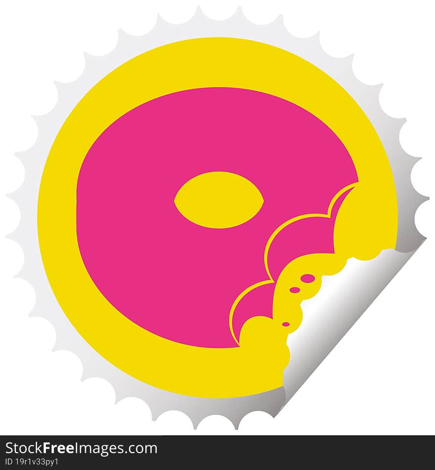 Bitten Donut Circular Peeling Sticker