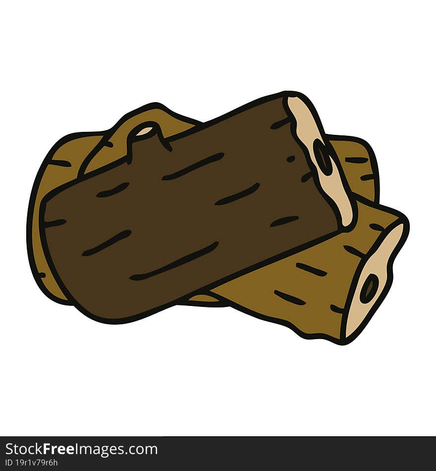 quirky hand drawn cartoon log