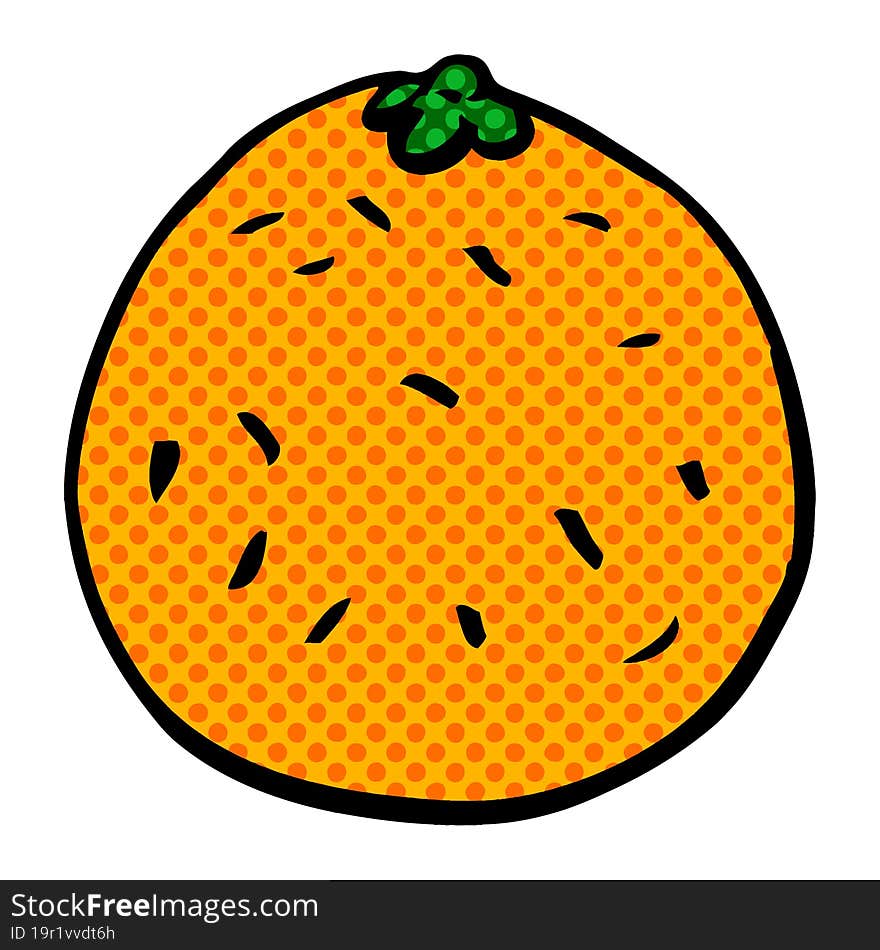 cartoon doodle citrus orange