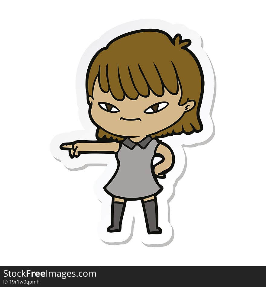 sticker of a cartoon woman