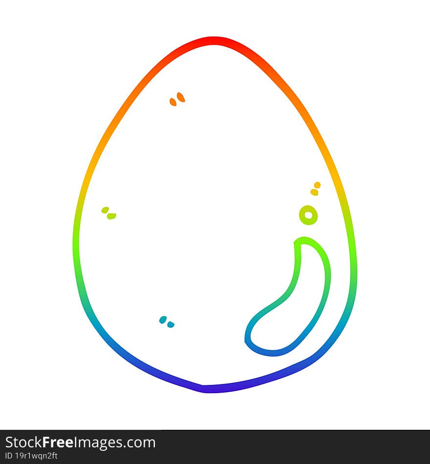 rainbow gradient line drawing cartoon egg