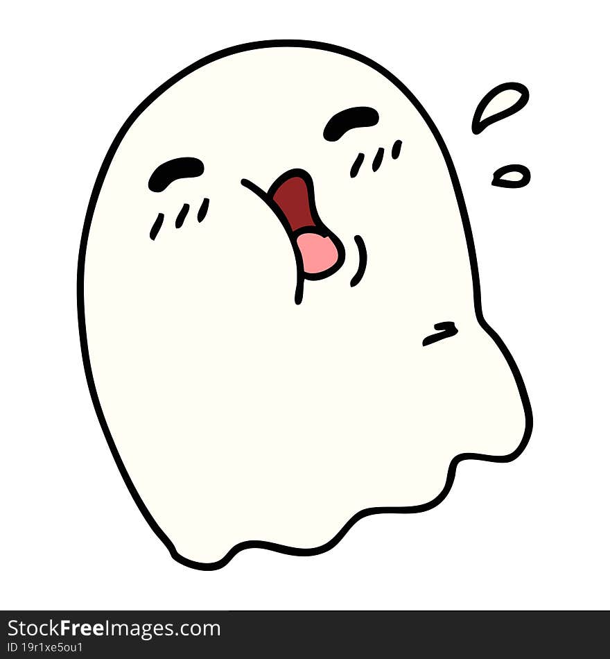 cartoon of a happy halloween ghost