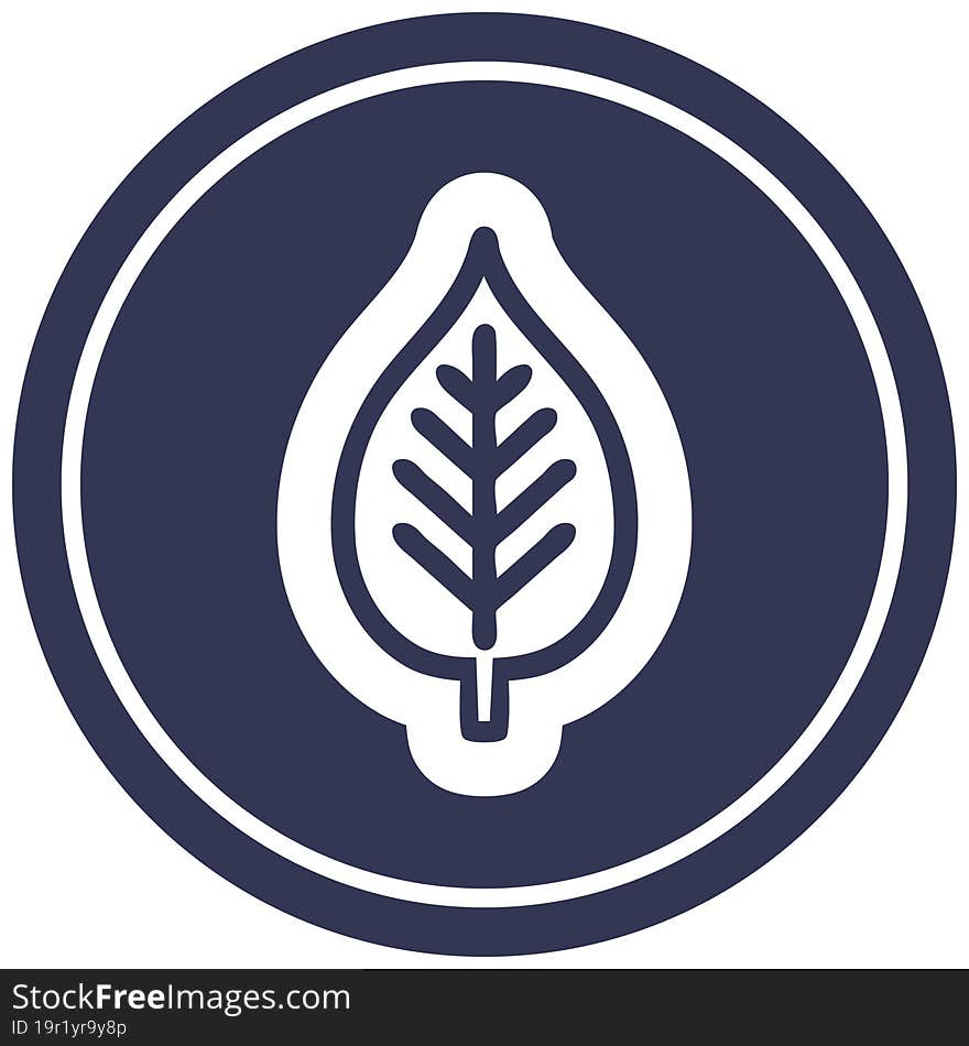 natural leaf circular icon symbol