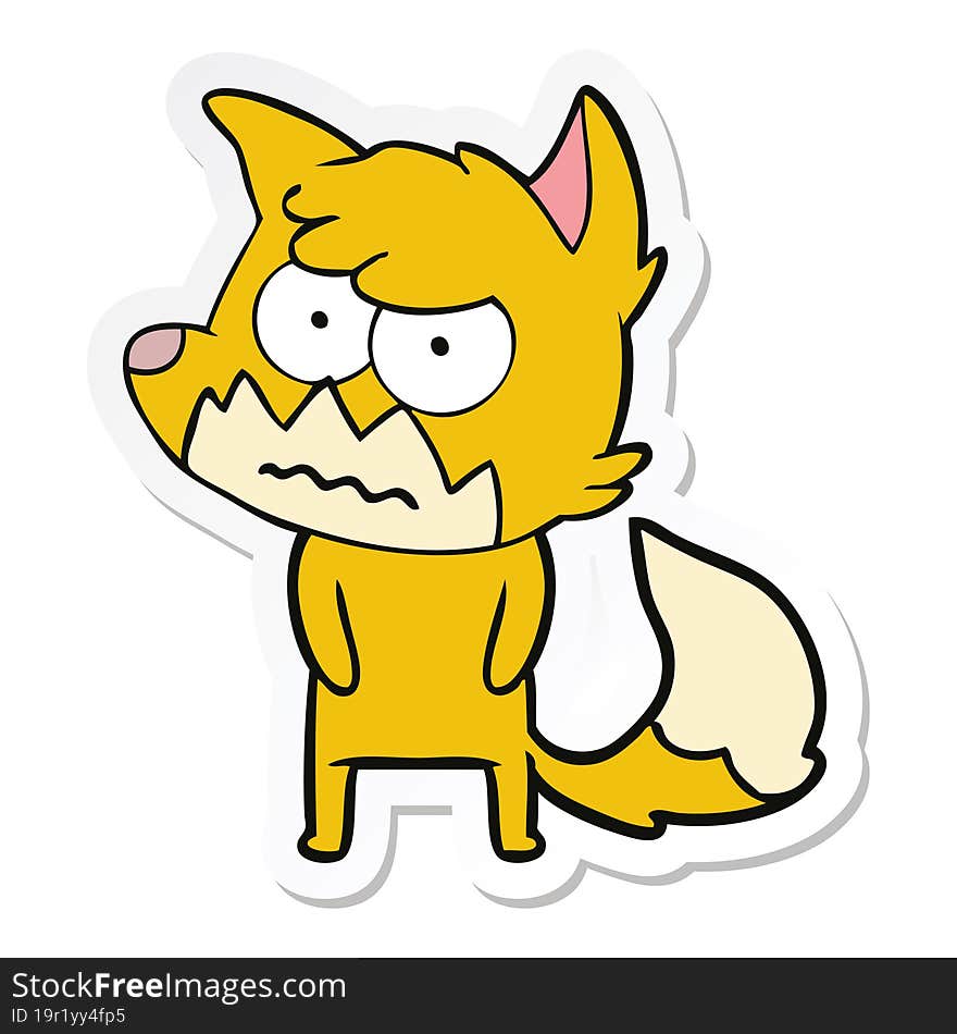 Sticker Of A Cartoon Annoyed Fox