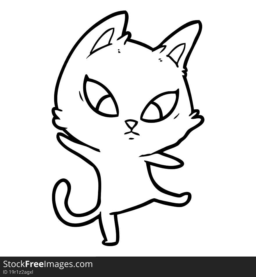 confused cartoon cat. confused cartoon cat