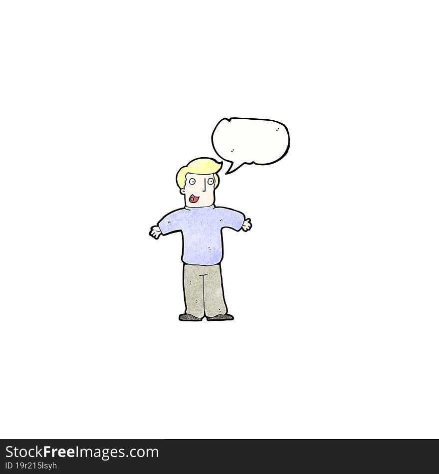 Cartoon Man With Speech Bubble