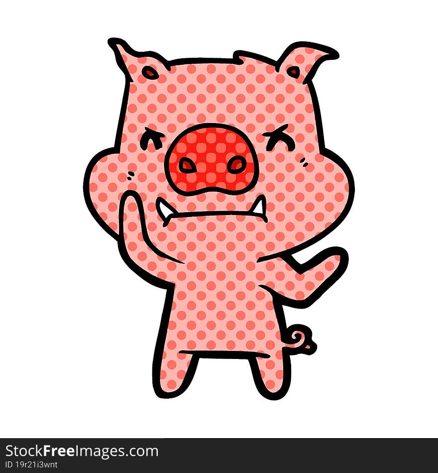 angry cartoon pig. angry cartoon pig