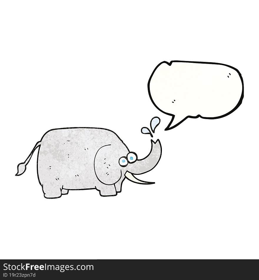 speech bubble textured cartoon elephant