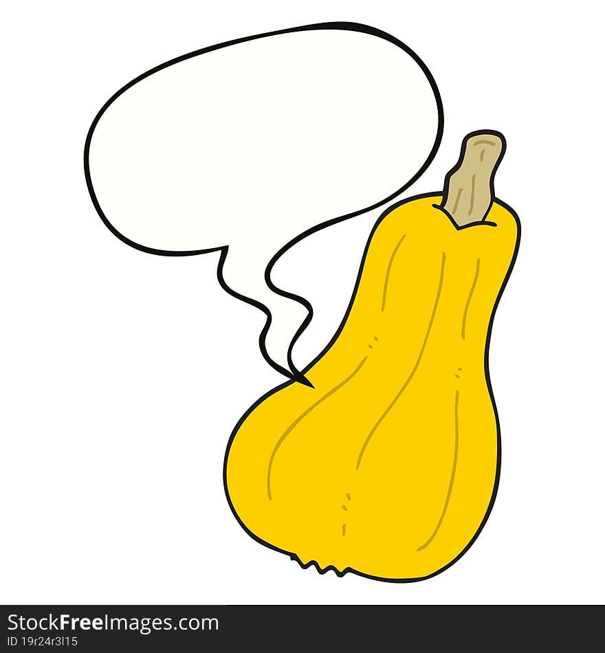 cartoon squash with speech bubble. cartoon squash with speech bubble