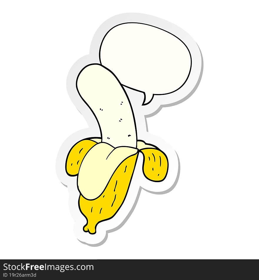 cartoon banana and speech bubble sticker