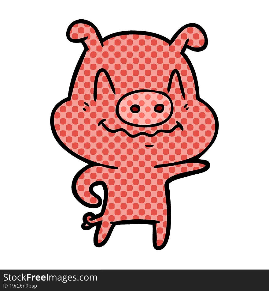 nervous cartoon pig. nervous cartoon pig