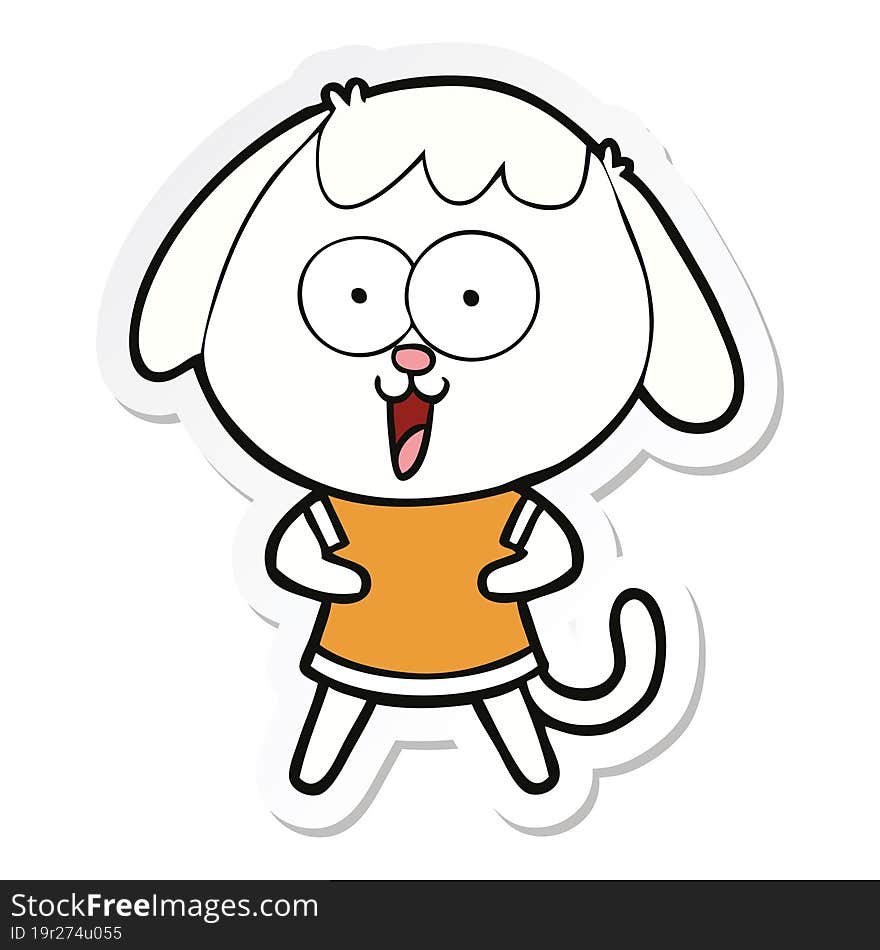 Sticker Of A Cute Cartoon Dog