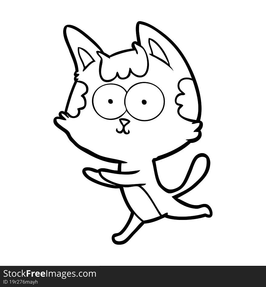 happy cartoon cat. happy cartoon cat