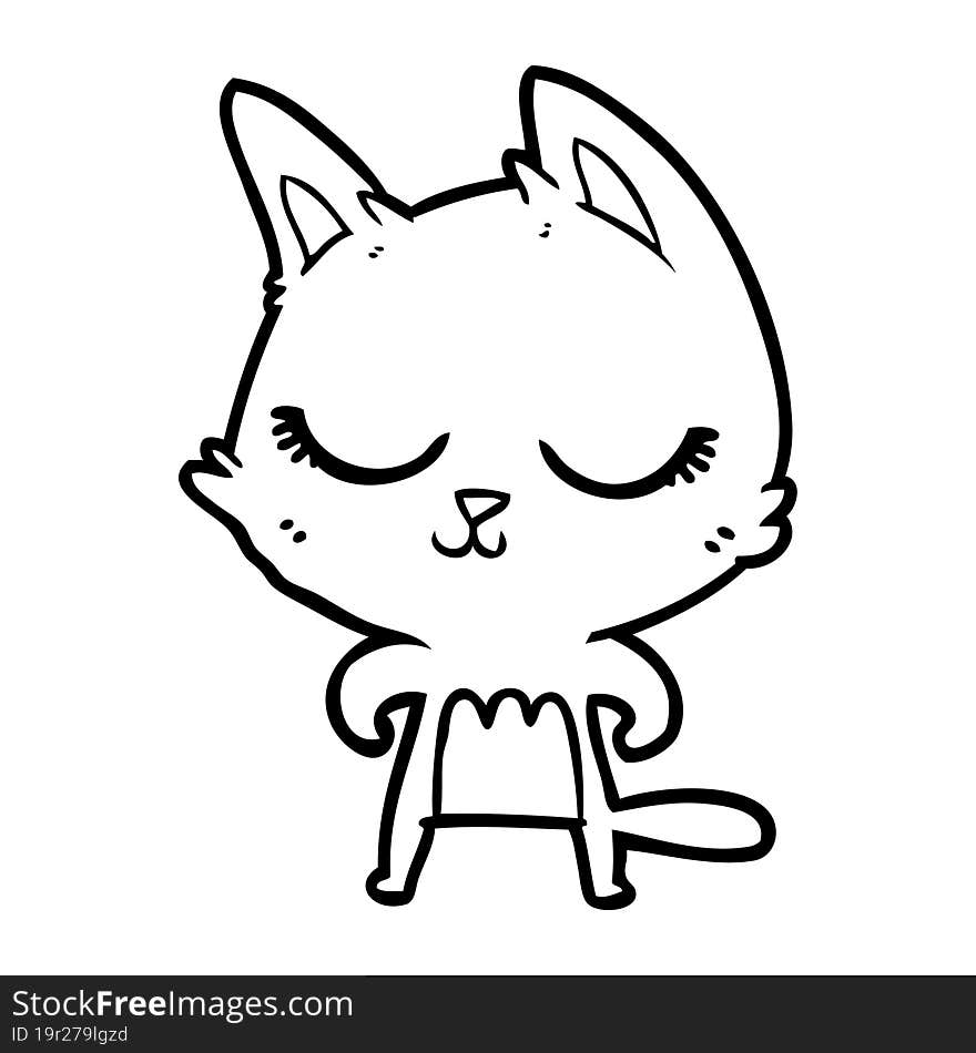 calm cartoon cat. calm cartoon cat