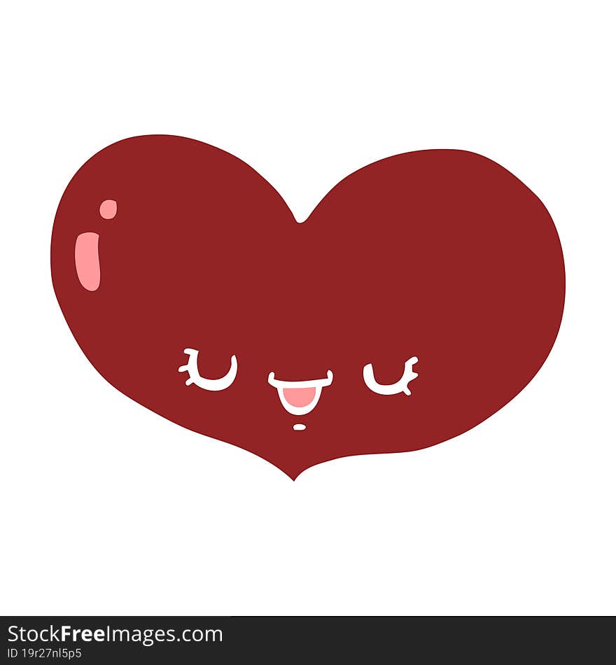 flat color style cartoon love heart character