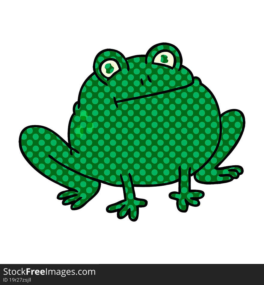 Quirky Comic Book Style Cartoon Frog