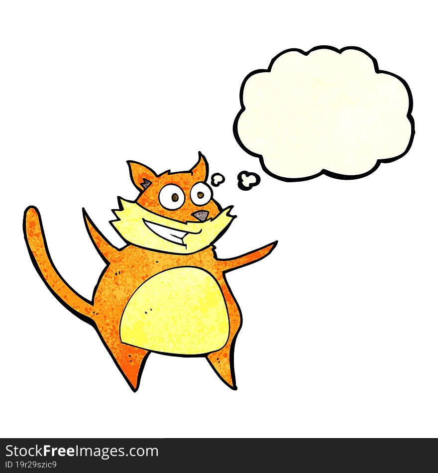 Funny Cartoon Cat With Thought Bubble