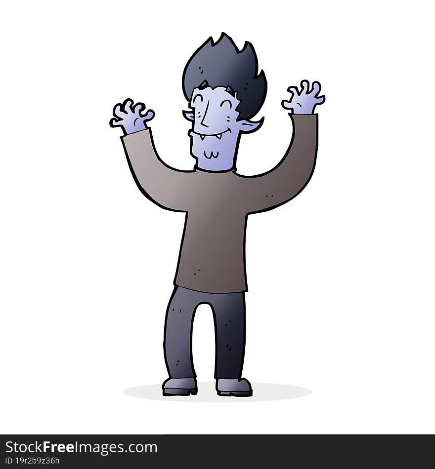 cartoon happy vampire man