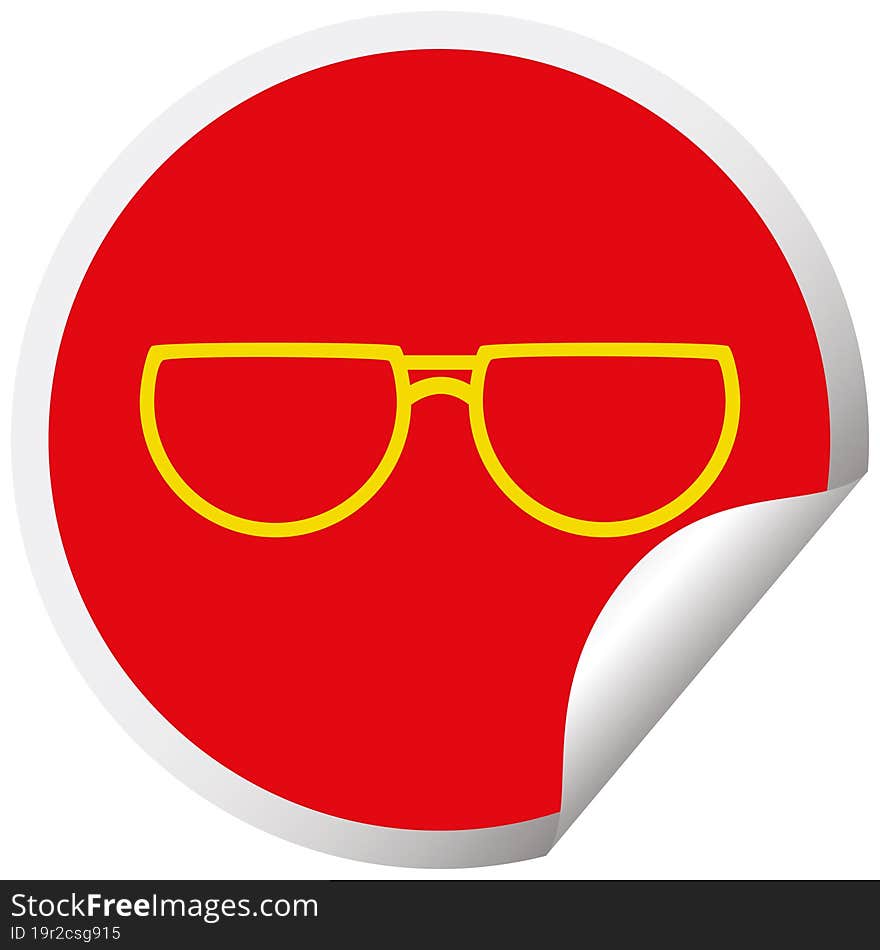 spectacles circular peeling sticker