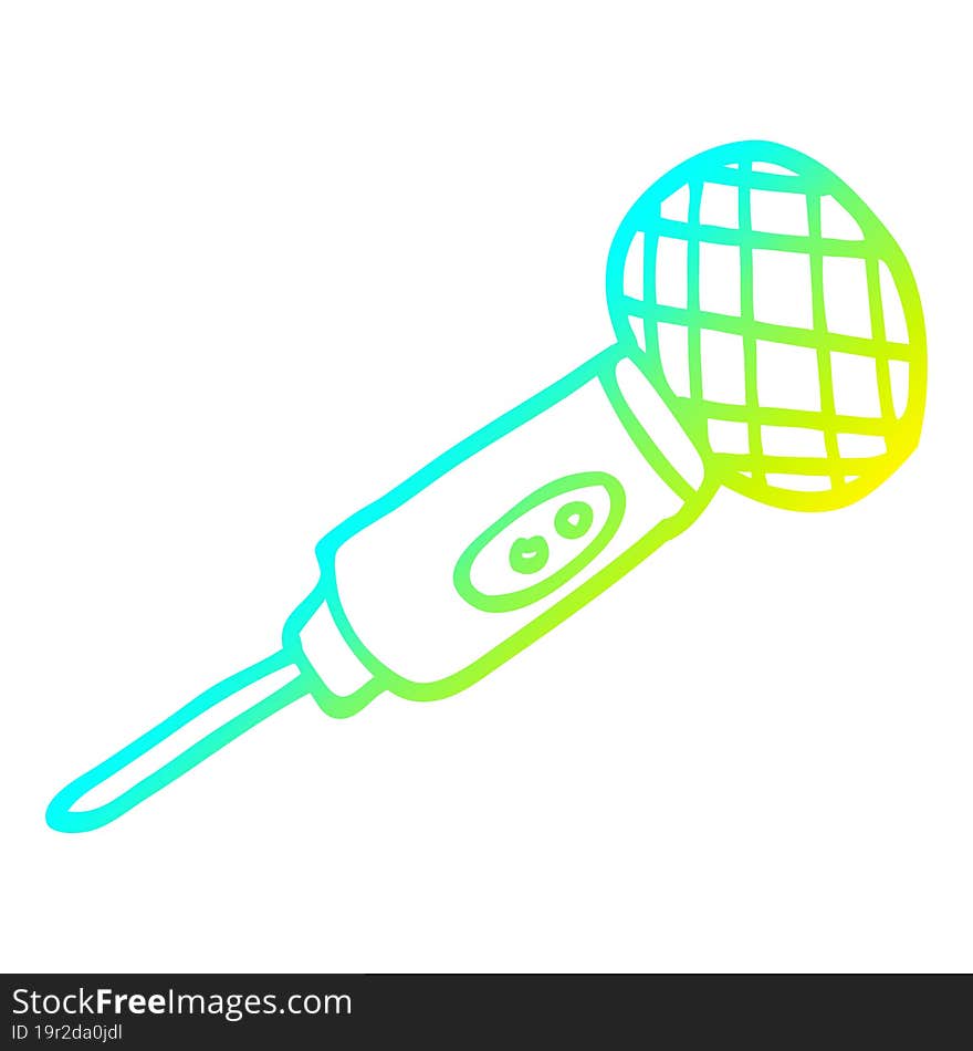 cold gradient line drawing cartoon microphone