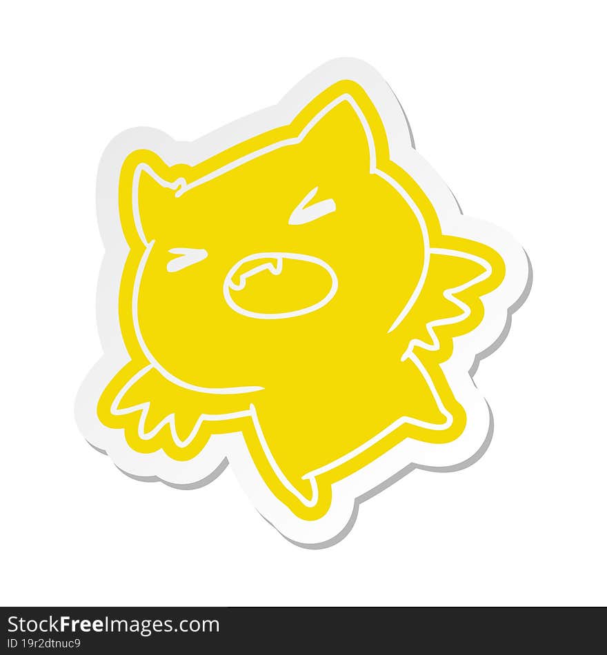 Cartoon Sticker Of A Kawaii Cute Bat