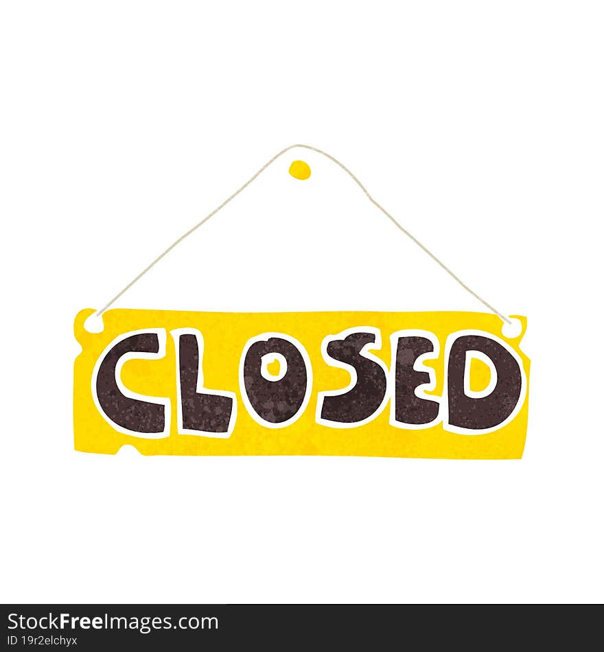 cartoon closed shop sign