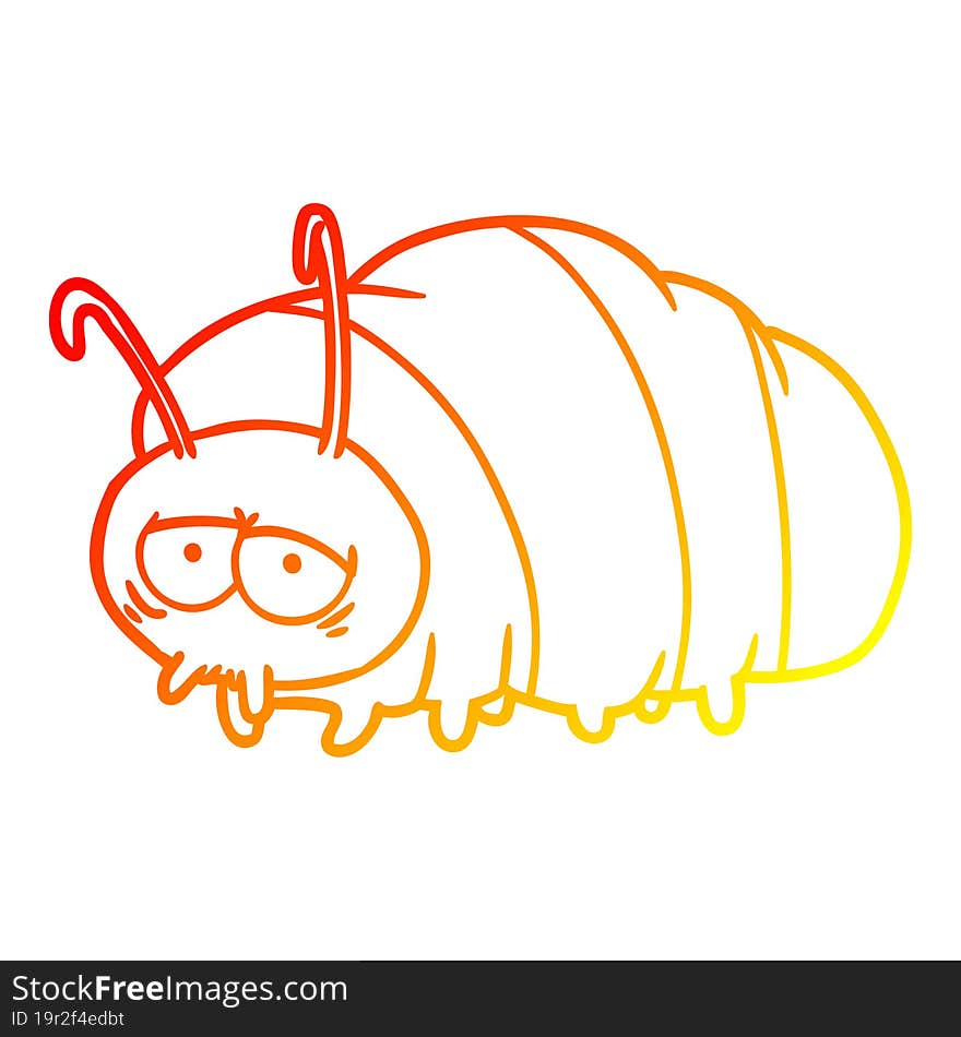 warm gradient line drawing cartoon bug