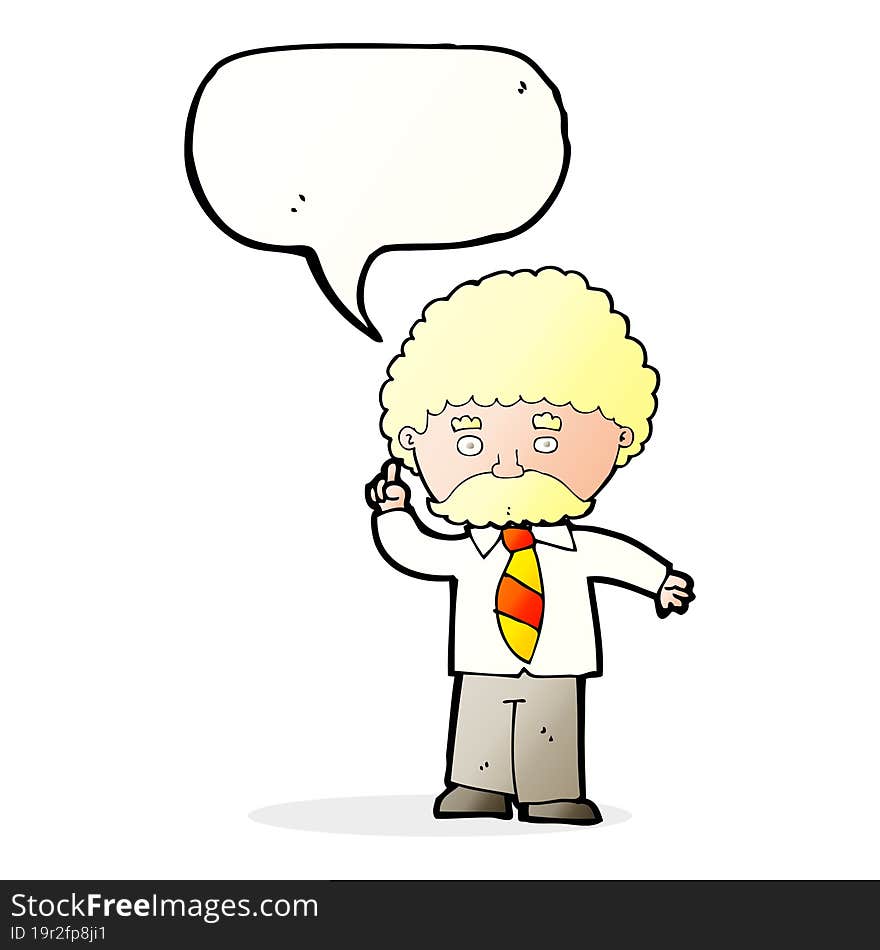 Cartoon Teacher With Speech Bubble