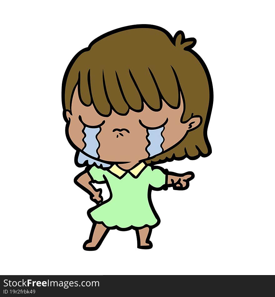 cartoon woman crying. cartoon woman crying