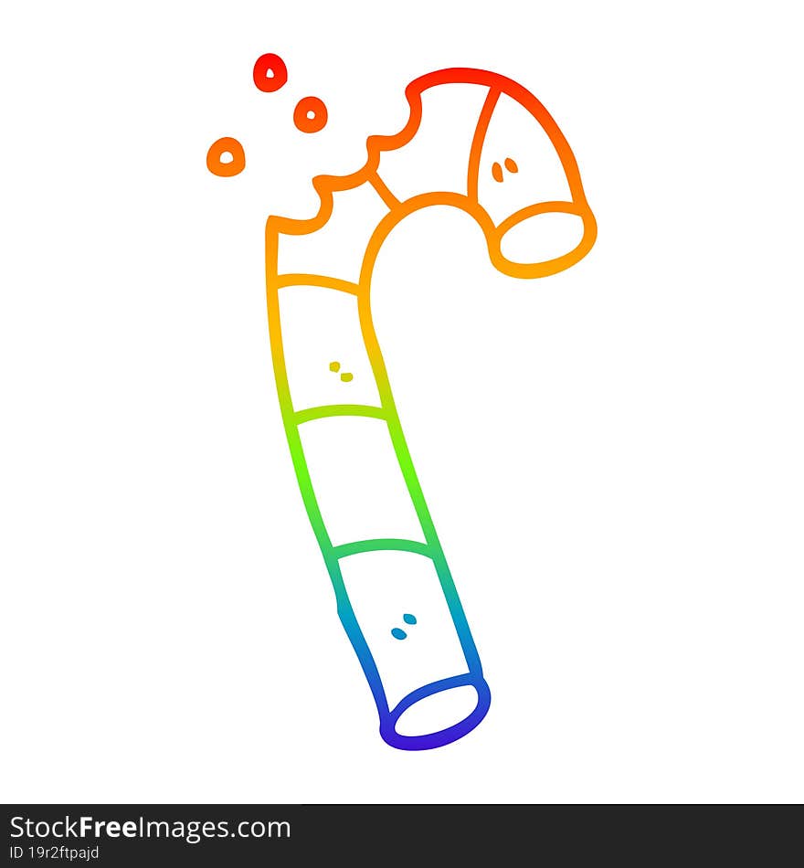 rainbow gradient line drawing cartoon xmas candy cane