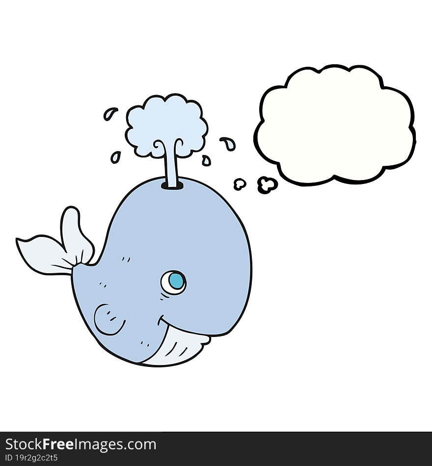 thought bubble cartoon whale spouting water