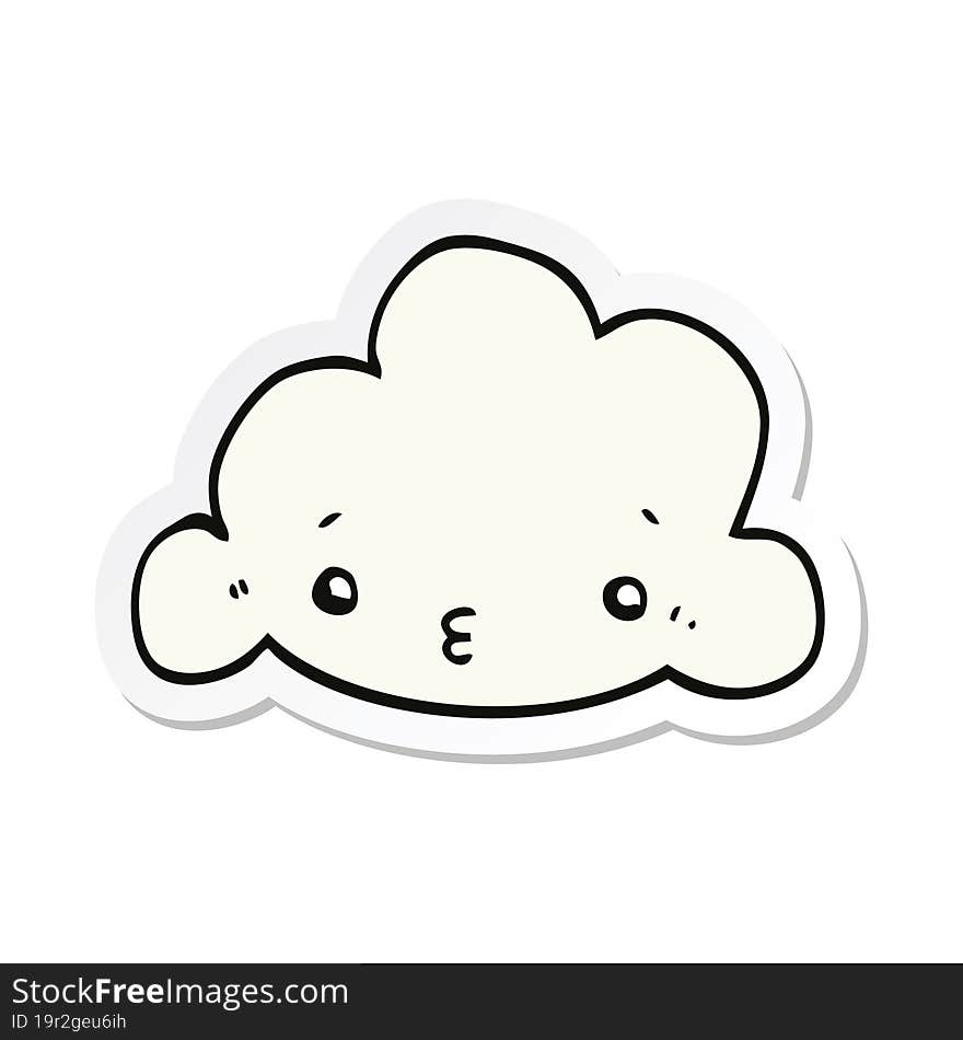 sticker of a cartoon cloud