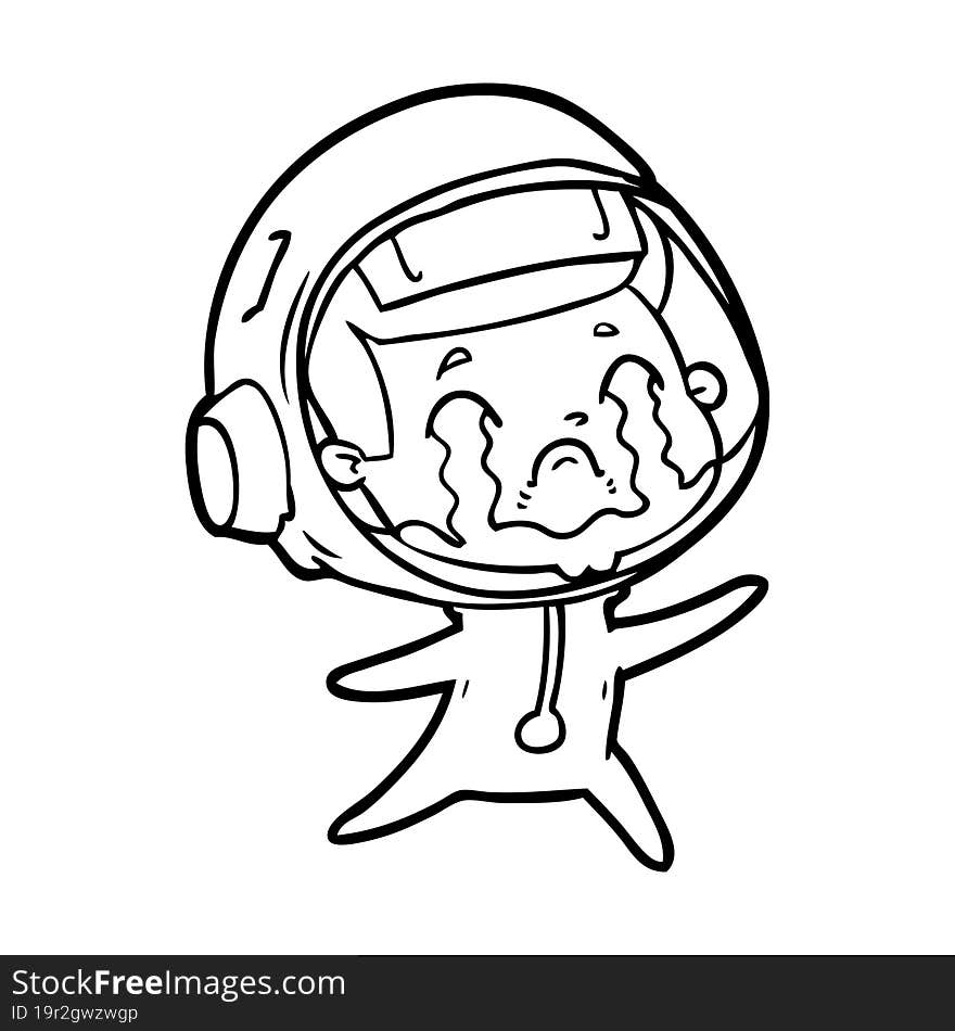 cartoon crying astronaut. cartoon crying astronaut