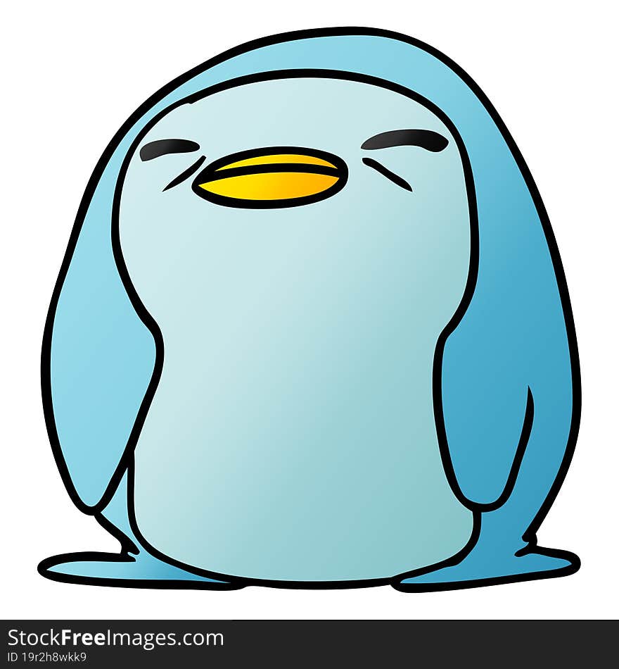 gradient cartoon kawaii of a cute penguin