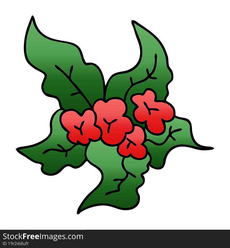 Quirky Gradient Shaded Cartoon Christmas Flower