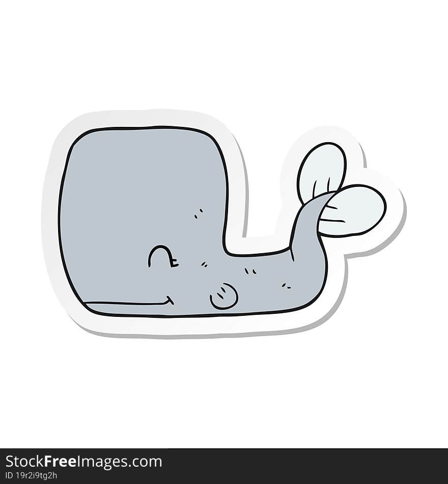 sticker of a cartoon happy whale