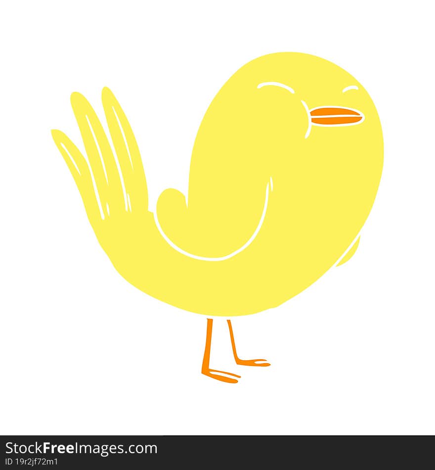 flat color style cartoon bird